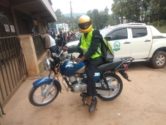 Pastor Timothy Moya of Kebuko Church receives a motorcycle to help him in reaching the lost. Thank you for the donation.