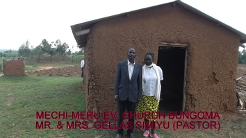 Pastor and Mrs Gellas Simiyu at Mechimeru Evangelical Church