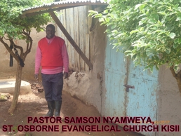Pastor Samson Nyamweya at St Osborne Evangelical Church