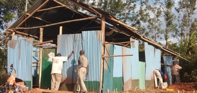 Demolishing old Tala Church and using material for new temporary Kanzalu Church