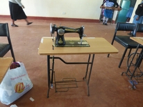 Treadle sewing machine in sewing class. July , 2017