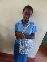 Showing off newly sewn bag. July, 2017